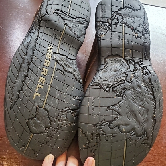 Merrell Jungle Moc Brown Leather Slipon Sz 8 Shoes - Picture 9 of 9